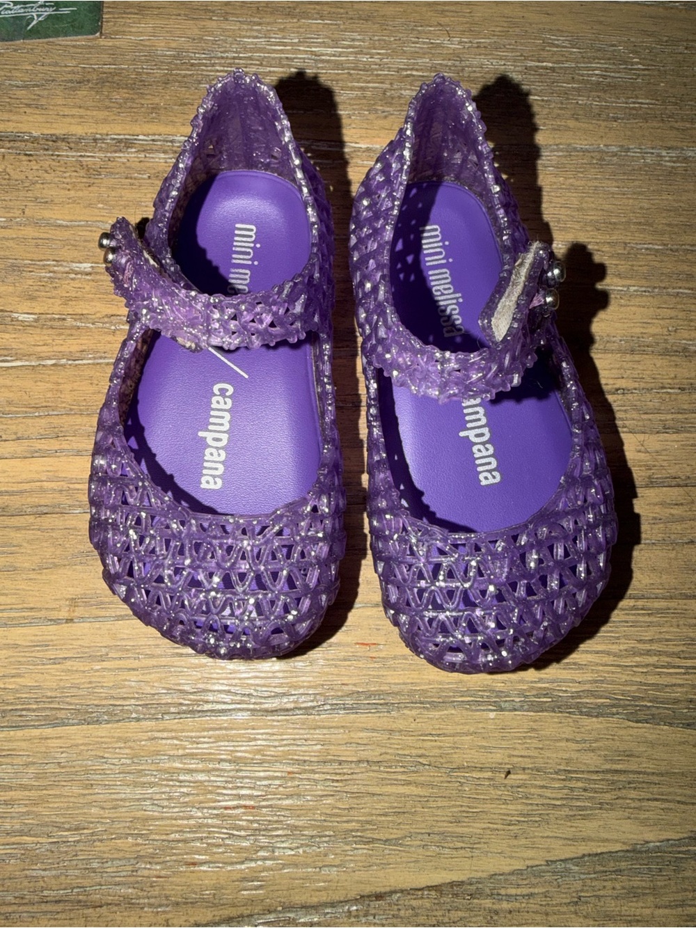 Mini Melissa Purple Glitter Jelly Mary Jane Shoes